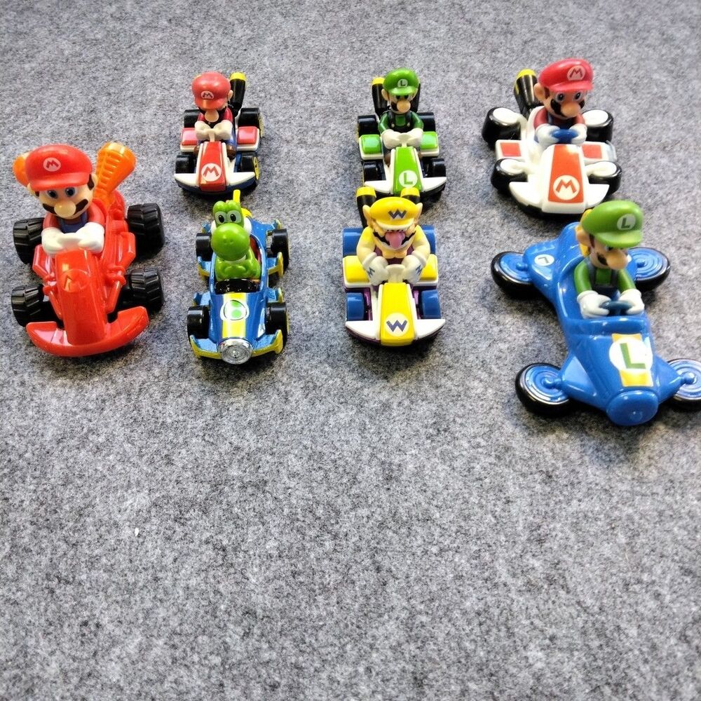 Mixed Super Mario Car Lot Of 7 Cars Die Cast Plastic